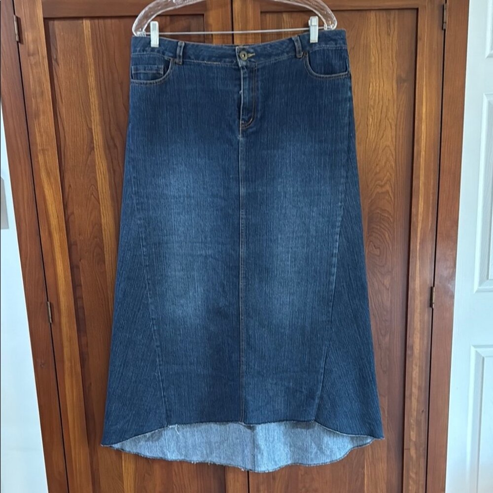 Dark Blue A-Line Denim Skirt